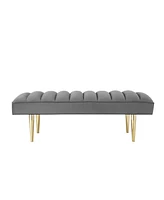 Upholstered Velvet Bench – Modern Accent Seating with Plush Cushion for Bedroom or Entryway