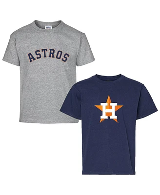 Soft As A Grape Big Boys and Girls 2-Pack Navy/Gray Houston Astros T-Shirt Set
