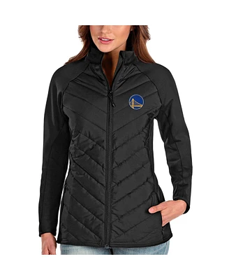 Antigua Women's Black Golden State Warriors Altitude Full-Zip Jacket