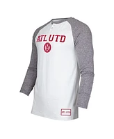 Concepts Sport Men's White/Charcoal Atlanta United Fc Concord Henley Raglan Long Sleeve T-Shirt