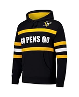 Mitchell & Ness Men's Black Pittsburgh Penguins Head Coach Slogan Pullover Hoodie