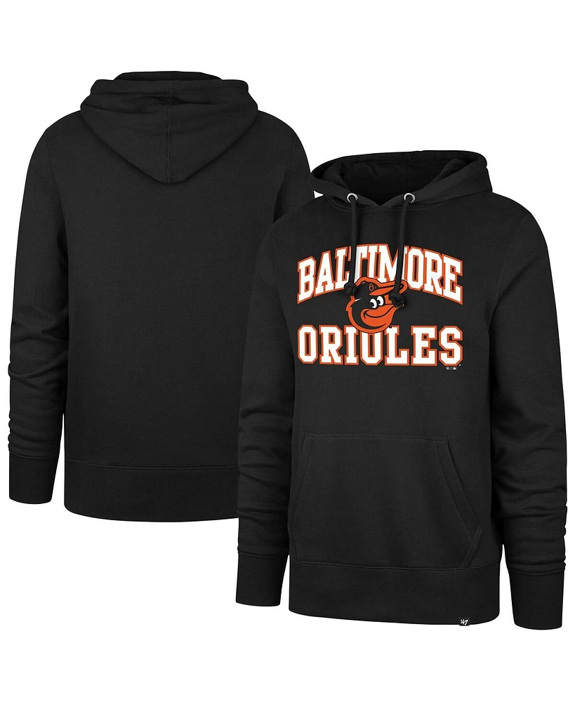 '47 Brand Men's Black Baltimore Orioles Velocity Headline Pullover Hoodie