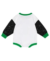Mitchell & Ness Baby Boys and Girls White Milwaukee Bucks Hardwood Classics Posterboard Oversize Long Sleeve Bodysuit