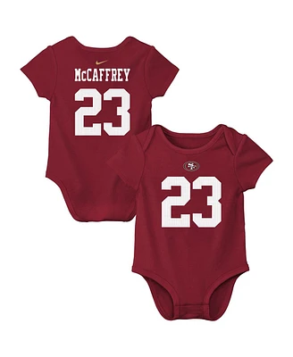 Nike Baby Boys and Girls Christian McCaffrey Scarlet San Francisco 49ers Player Name Number Bodysuit