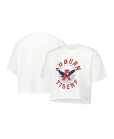 Under Armour Women's Cream Auburn Tigers Iconic Heavyweight Soft Boxy Cropped T-Shirt