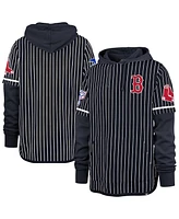 '47 Brand Men's Navy Boston Red Sox Pinstripe Double Header Pullover Hoodie