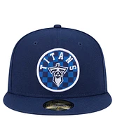New Era Men's Navy Tennessee Titans Checkered 59FIFTY Fitted Hat