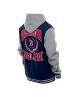 New Era Men's Navy Boston Red Sox Throwback Prep Full-Snap Hoodie Jacket