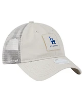 New Era Women's Light Beige Los Angeles Dodgers Square Stitch 9TWENTY Adjustable Hat