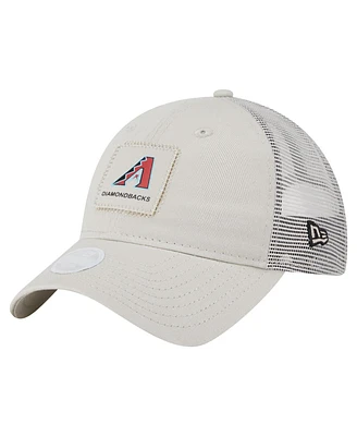 New Era Women's Light Beige Arizona Diamondbacks Square Stitch 9TWENTY Adjustable Hat