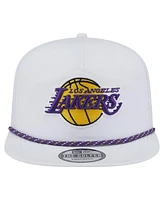 New Era Men's White Los Angeles Lakers Performance Rope Golfer Adjustable Hat