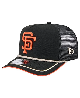 New Era Men's Black San Francisco Giants Vintage Rope Trucker A-Frame 9FIFTY Adjustable Hat