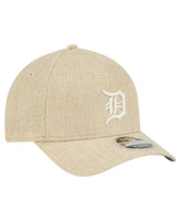 New Era Men's Beige Detroit Tigers Cotton Weave M-Crown A-Frame 9FORTY Adjustable Hat