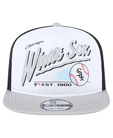 New Era Men's White/Gray Chicago White Sox Retro Script Trucker 9FIFTY Snapback Hat