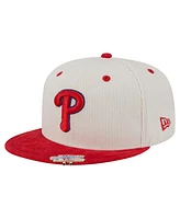 New Era Men's Cream/Red Philadelphia Phillies Two-Tone Corduroy 59FIFTY Fitted Hat