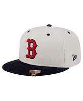 New Era Men's Cream/Navy Boston Red Sox Two-Tone Corduroy 59FIFTY Fitted Hat