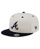 New Era Men's Cream/Navy Atlanta Braves Two-Tone Corduroy 59FIFTY Fitted Hat