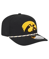 New Era Men's Black Iowa Hawkeyes Game Day Multi-Rope 9SEVENTY Stretch-Snap Hat