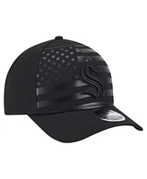 New Era Men's Black Seattle Kraken Game Day Stealth Flag 9FORTY A-Frame Adjustable Hat