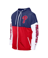 New Era Men's Red/Royal Philadelphia Phillies Color Block Full-Zip Hoodie Windbreaker Jacket