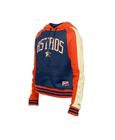 New Era Women's Navy Houston Astros Cooperstown Collection Cropped Raglan Pullover Hoodie
