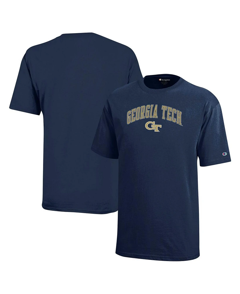 Champion Big Boys and Girls Navy Georgia Tech Yellow Jackets Arch Over Logo T-Shirt