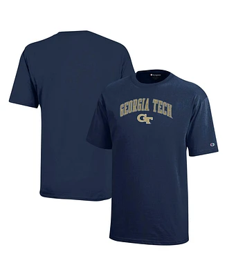 Champion Big Boys and Girls Navy Georgia Tech Yellow Jackets Arch Over Logo T-Shirt