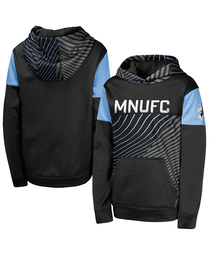 Outerstuff Big Boys and Girls Black Minnesota United Fc Unbeatable Pullover Hoodie