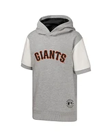 Outerstuff Big Boys and Girls Heather Gray San Francisco Giants Line Up Short Sleeve Pullover Hoodie