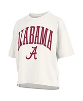 Pressbox Women's White Alabama Crimson Tide Nelson Arch Over Logo Waist Length Oversized Slub T-Shirt