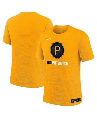 Nike Big Boys and Girls Gold Pittsburgh Pirates Authentic Collection City Connect Velocity Performance T-Shirt