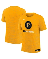 Nike Big Boys and Girls Gold Pittsburgh Pirates Authentic Collection City Connect Velocity Performance T-Shirt