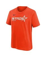 Nike Big Boys and Girls Orange Houston Astros 2025 City Connect Wordmark T-Shirt