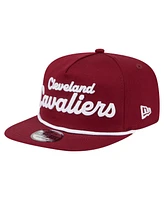 New Era Men's Wine Cleveland Cavaliers Team Text Golfer Snapback Hat