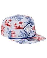 New Era Men's White Chicago Cubs Printed Island Golfer Snapback Hat