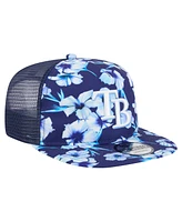 New Era Men's Navy Tampa Bay Rays Adventure Pattern Golfer Trucker Snapback Hat