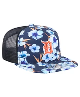 New Era Men's Navy Detroit Tigers Adventure Pattern Golfer Trucker Snapback Hat