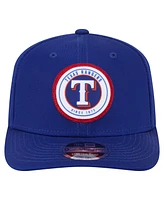 New Era Men's Royal Texas Rangers Circle Patch 9SEVENTY Stretch-Snap Hat