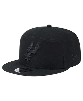 New Era Men's Black San Antonio Spurs Adventure Canvas Split Panel 9FIFTY Snapback Hat