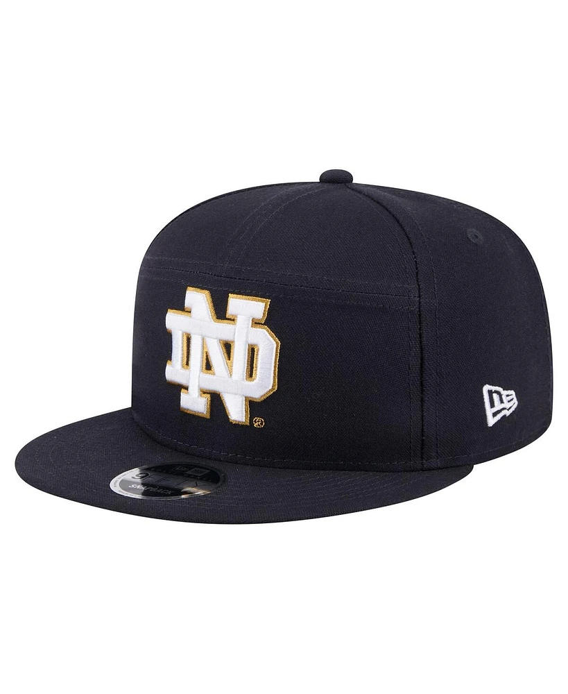 New Era Men's Navy Notre Dame Fighting Irish Adventure Canvas Split Panel 9FIFTY Snapback Hat