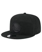 New Era Men's Black Golden State Warriors Adventure Canvas Split Panel 9FIFTY Snapback Hat