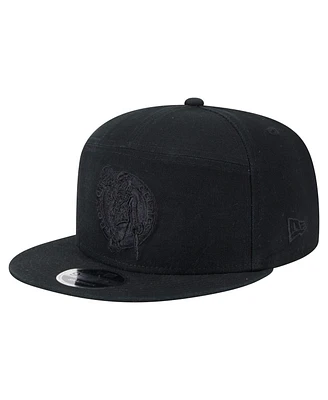 New Era Men's Black Boston Celtics Adventure Canvas Split Panel 9FIFTY Snapback Hat