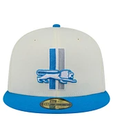 New Era Men's White/Blue Detroit Lions Throwback Main 59FIFTY Fitted Hat