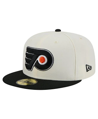 New Era Men's White Philadelphia Flyers Chrome Two-Toned 59FIFTY Fitted Hat