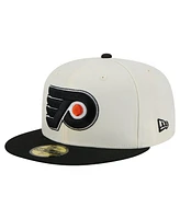 New Era Men's White Philadelphia Flyers Chrome Two-Toned 59FIFTY Fitted Hat