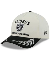 New Era Men's Cream/Black Las Vegas Raiders 2025 Nfl Draft 9FORTY A-Frame M-Crown Adjustable Hat