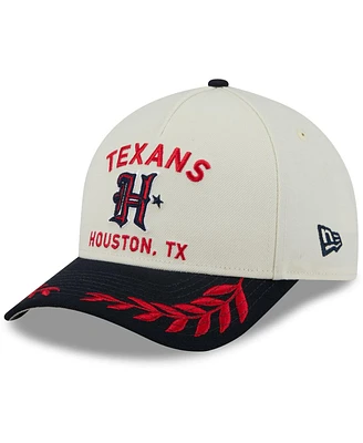 New Era Men's Cream/Navy Houston Texans 2025 Nfl Draft 9FORTY A-Frame M-Crown Adjustable Hat