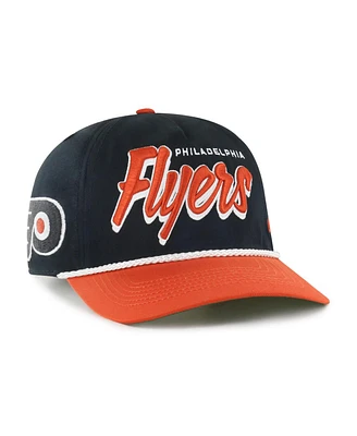 '47 Brand Men's Black/Orange Philadelphia Flyers Dropshadow Rope Hitch Adjustable Hat