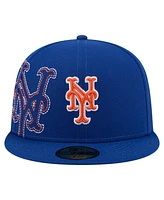 New Era Men's Royal New York Mets Yarn Stitch 59FIFTY Fitted Hat