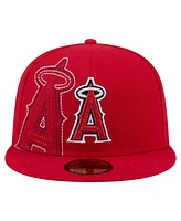 New Era Men's Red Los Angeles Angels Yarn Stitch 59FIFTY Fitted Hat
